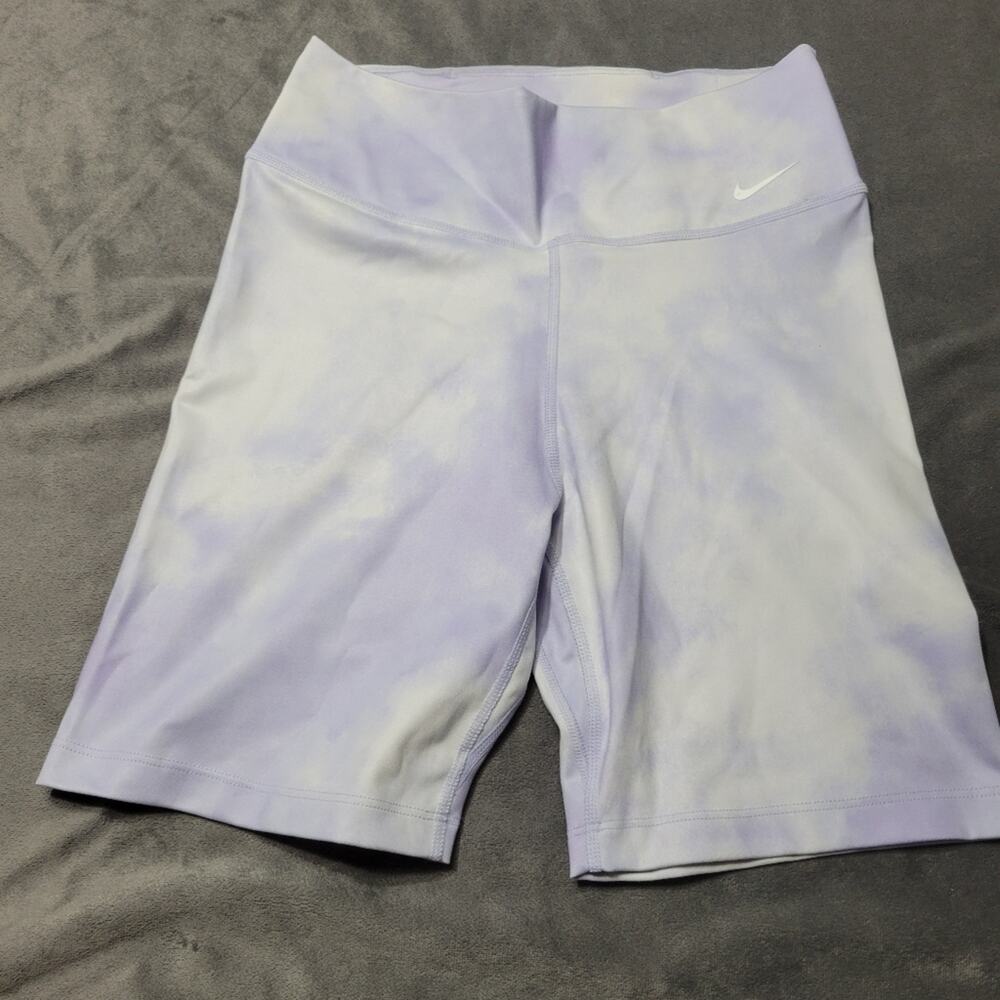 Nike Shorts Womens Size Small Purple White‎ Tie Dye Tight Dri-fit Modest Comfort